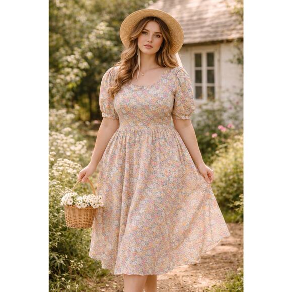 Anthropologie Dresses & Skirts - Anthropologie En Saison Women Cottagecore Dress Large Midi Peasant Boho Romantic